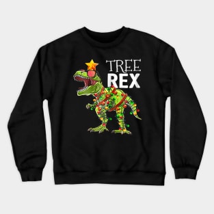 Tree Rex Christmas T Rex Dinosaur Christmas Gift Boys Crewneck Sweatshirt